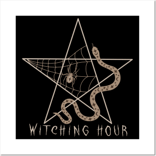 The Witching Hour Pentagram with Snake and Spider Posters and Art